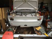 Testfitting the Alfaholics rear panel Alfa Romeo giulia 2000 1750 gtv gt veloce Berlina 1968 restoration restauratie rebuild