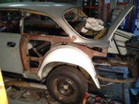 The raplacement inner fender all welded up Alfa Romeo giulia 2000 1750 gtv gt veloce Berlina 1968 restoration restauratie rebuild