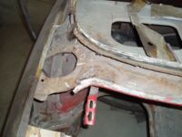 Some distortion in the metal here as well Alfa Romeo giulia 2000 1750 gtv gt veloce Berlina 1968 restoration restauratie rebuild