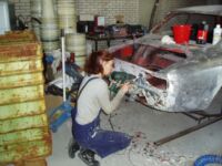 My sister had to do something herself as well Alfa Romeo giulia 2000 1750 gtv gt veloce Berlina 1968 restoration restauratie rebuild
