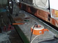 The middle sill is mostly in good condition Alfa Romeo giulia 2000 1750 gtv gt veloce Berlina 1968 restoration restauratie rebuild