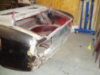 All stripped, but the big taillight have to go! Alfa Romeo giulia 2000 1750 gtv gt veloce Berlina 1968 restoration restauratie rebuild