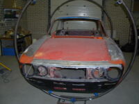 A new nose was already welded in place as well Alfa Romeo giulia 2000 1750 gtv gt veloce Berlina 1968 restoration restauratie rebuild