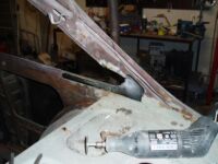 Taking away all the bad material Alfa Romeo giulia 2000 1750 gtv gt veloce Berlina 1968 restoration restauratie rebuild