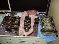 Crankshaft and pistons removed Alfa Romeo giulia 2000 1750 gtv gt veloce Berlina 1968 restoration restauratie rebuild