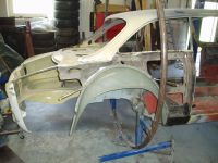 Testfitting the replacement part Alfa Romeo giulia 2000 1750 gtv gt veloce Berlina 1968 restoration restauratie rebuild