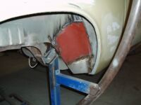 The last missing lower part in position as well Alfa Romeo giulia 2000 1750 gtv gt veloce Berlina 1968 restoration restauratie rebuild